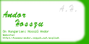 andor hosszu business card