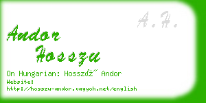 andor hosszu business card